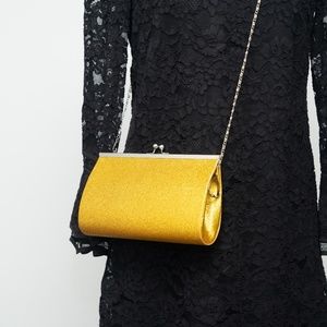 Gold Glitter Sparkling Evening Bag or a clutch.